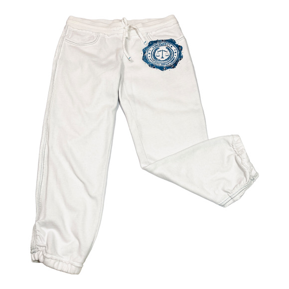 NWOT Jade Athletics Joggers Cropped White with Blue Size M - Picture 1 of 8
